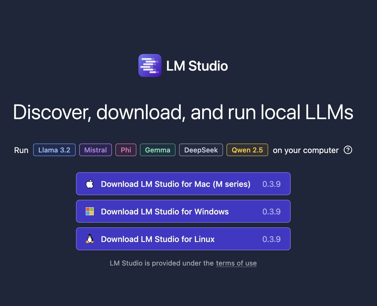 LM Studio Homepage